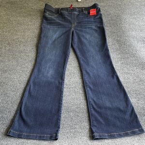 Spanx Denim Flare Jeans XL Dark Blue Solid Women’s Dark Wash Midnight Shade